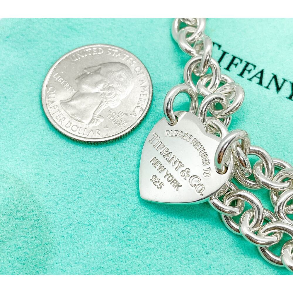 Tiffany & Co. Return to Tiffany Large Heart Tag Necklace Sterling Silver 15" - Picture 6 of 9
